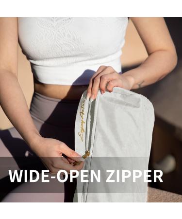 EnjoyActive Premium Waterproof Yoga Mat Bag | Adjustable Strap, Multi Pockets | 2 Sizes | Perfect Carrier for 1/4 or 1/2 Thick Mats | Ideal for Gym, Beach, Park, Travel | Women & Men - White - Buy Online on SooperMarket.com
