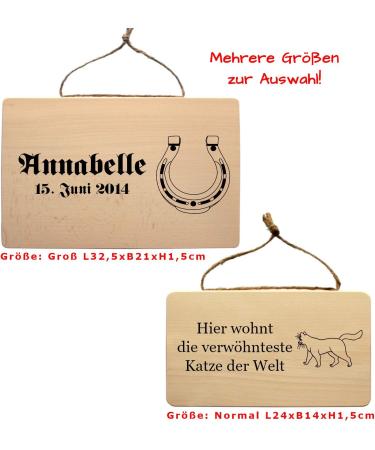 Custom Engraved Wooden Animal Signs - Personalized Wall Shields for Dogs Cats Horses & More - Perfect Hanging Door Signs - Buy Online on SooperMarket.com