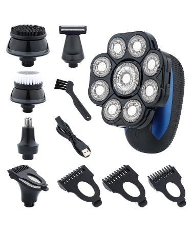 6 in 1 Ipx7 Waterproof Electric Shaver Shaver for Men Beard Hair Trimmer Rechargeable Bald Shaver Grooming Kit