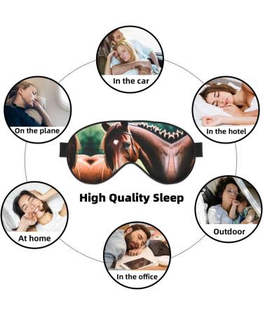 SSIMOO Two Horses Soft Sleep Eye Mask - Breathable Travel Eye Patch for Women Perfect for Relaxation Black - Buy Online on SooperMarket.com