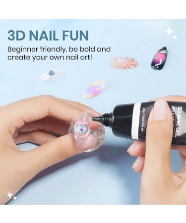MIZHSE 3D Nail Gel - Clear Sculpting Gel for Nail Art Nail Charms & Home DIY Manicure - 30g No Wipe UV LED Gel Polish - Buy Online on SooperMarket.com
