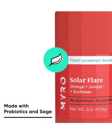 Myro Solar Flare Deodorant | Plant-based, Aluminum and Baking Soda Free, Cruelty Free & Vegan | Orange, Juniper, Sunflower Fresh - Buy Online on SooperMarket.com