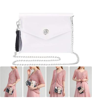 Moetyang Transparent Wallet | Stylish Mini Shoulder Bag for Women | Cute Clutch for Stadium & Fashion | Silver - Buy Online on SooperMarket.com