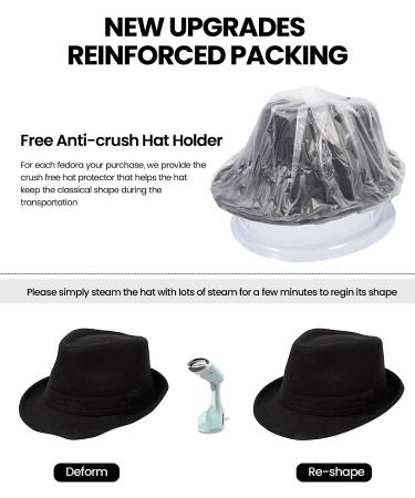 Unisex Timelessly Classic Manhattan Fedora Hat in Black - Simplicity - Buy Online on SooperMarket.com