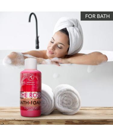 Rose Essential Oil Bath Foam 1000ml - Promotes Good Sleep - Beauty and Body Care - Aromatherapy Spa - Relaxing Bubble Bath - 1L Pack - Buy Online on SooperMarket.com