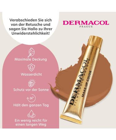 Dermacol Full Coverage Foundation - Liquid Matte Makeup with SPF 30 Waterproof for Oily Skin & Acne Long-Lasting 30g (Color 229) - Buy Online on SooperMarket.com