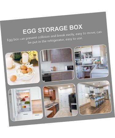 OSALADI Egg Grid Clear Plastic Tray Clear Plastic Eggs Clear Egg Container Egg Carton Side Door Memory Transparent 22.3X16.2X10.1CM - Buy Online on SooperMarket.com