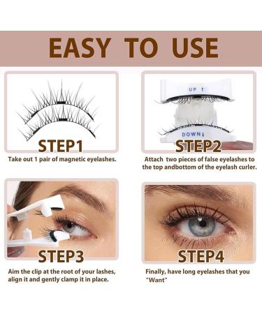 Dalarey Magnetic Lashes kit Reusable double Magnetic Lashes Without Eyeliner No Glue Liner Waterproof Safe Easy to Wear for Essential Commuter Makeup (2 Pairs Natural) - Buy Online on SooperMarket.com