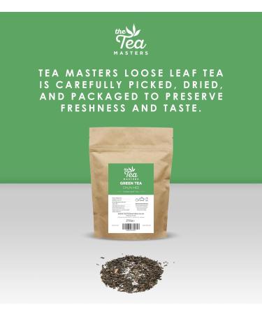 The Tea Masters Loose Leaf Tea - 250g Premium Chun Mee Chinese Green Tea - 100% Richly Flavoured Green Tea Leaves - Green Tea Loose Leaf Perfect as Breakfast Drink or Every Teatime - Buy Online on SooperMarket.com