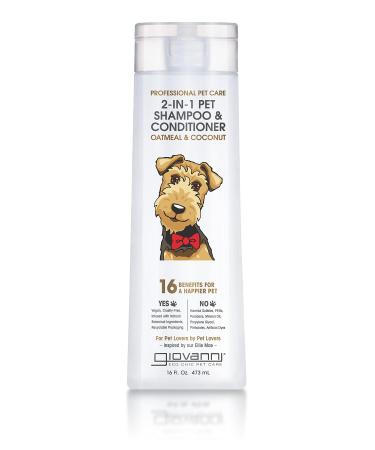 Giovanni Professional Pet Care 2-In-1 Pet Shampoo & Conditioner Oatmeal & Coconut 16 fl oz (473 ml)