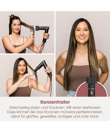 Shark FlexStyle 3-in-1 Airstyler & Hair Dryer - No Heat Damage Car Wrap Lure Oval Brush Concentrator - Champagne & HD424eu Black & Rose Gold - Buy Online on SooperMarket.com