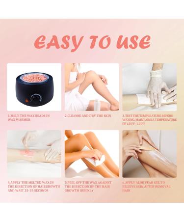 TRINIDa Rose Hard Wax Beads 500g with 10 Applicators - Gentle Hair Removal for Full Body, Facial and Legs - Painless Wax Beads for Women and Men - Buy Online on SooperMarket.com