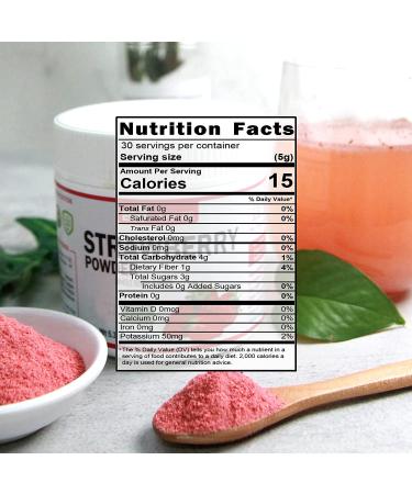 Organic Strawberry Powder - 5.3oz (150g) Freeze Dried Fruit Powder - Buy Online on SooperMarket.com