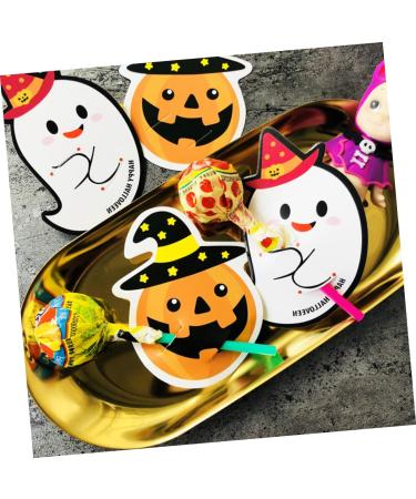 OFFSCH 50pcs Halloween Candy Tag Lollipop Decoration Lollipop Card Halloween Decor Packaging Decoration Card Lollipop Packaging Card Tooth Charms Message Card Pencil Caps Pumpkin Ghost - Buy Online on SooperMarket.com