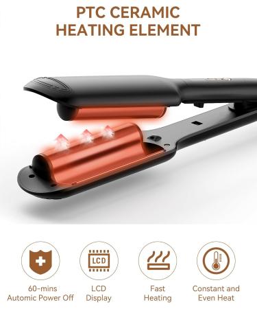 Buy ANWA Double Barrel Hair Waver Crimper Tool - 1 Inch Ceramic Curling Iron for Beach Waves - International Shipping Available - Buy Online on SooperMarket.com