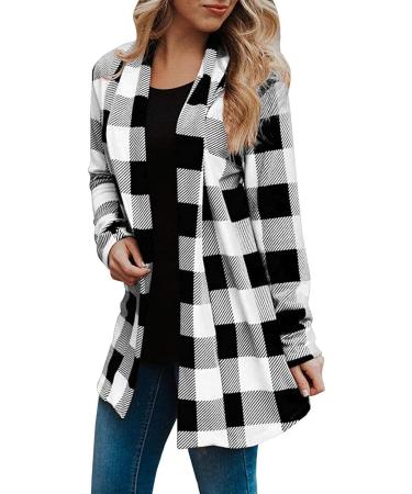 Long Shirt Outerwear Top Thin Warm Knitted Coat Women's Blouse V-Neck Shirt Tunic Long Women's Tunic Women's Shirt Casual Checked Shirt Women's Winter Chunky Knit Jacket I-black XL - Buy Online on SooperMarket.com