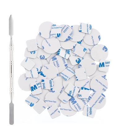 Allwon 56Pcs Metal Stickers for Magnetic Palette Empty Eyeshadow Makeup Palette + Depotting Spatula (28Pcs Round + 28Pcs Square)