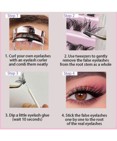 Bransfy 120 Pcs D Curl Cluster Lashes for Natural Look DIY Eyelash Extensions - Soft & Comfortable - Reusable - B01-0.07 D 8-16mm - Buy Online on SooperMarket.com