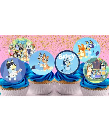 24 x Pre-Cut Bluey 1 Edible Stand up Wafer Paper Cupcake Toppers Cake Decorations Birthday Party Blue Dog Bingo - Buy Online on SooperMarket.com