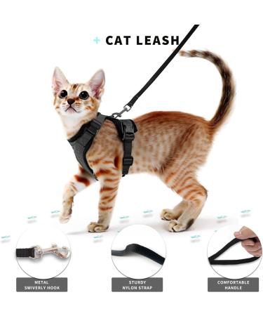 SOKANA Cat Harness and Lead Set for Walking Escape Proof - Lightweight Secure Kitten Harness and Lead Set also for Dogs Puppy Pet Small Size | Black - Buy Online on SooperMarket.com