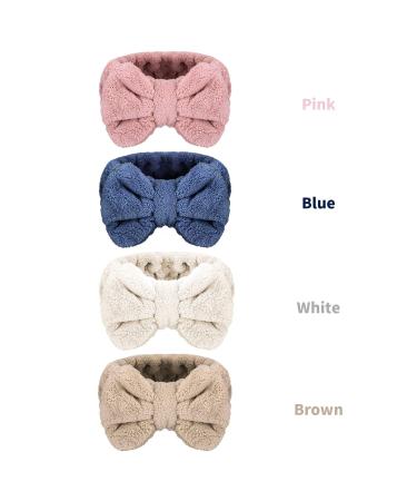Senkary 4 Pack Bow Makeup Headbands - Microfiber Spa Towel Headband Set for Washing Face - Buy Online on SooperMarket.com