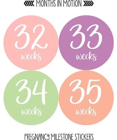 Pregnancy Weekly Belly Growth Stickers - Maternity Keepsake - Set of 36 Week by Week Pregnancy Photo Props - Buy Online on SooperMarket.com