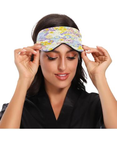 WELLDAY Blooming Flowers Sleep Mask - Adjustable Soft Eye Shade Cover for Men & Women | Comfortable Blindfold to Blockout Light - Buy Online on SooperMarket.com