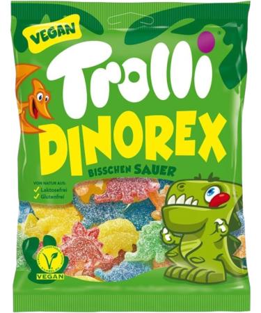 Trolli Dinorex Sour Gummy Candy Chewy Sweets Vegan Lactose & Gluten Free 6 Fruity Flavours 150g - 3x Share Bags - Buy Online on SooperMarket.com