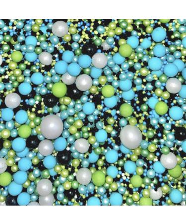 Blue green black metallic chocoballs sprinkles for halloween or birthday edible cupcake cake toppers biscuits pearls decoration 100s 1000s bright party baking HAUNTED HOUSE