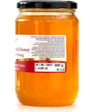 900 g Organic Raw Herbal Bee Honey wild herb meadows - Buy Online on SooperMarket.com