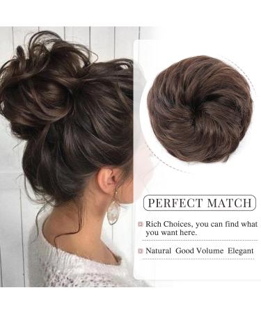 Buy Premium Hair Extensions for Updos | Voluminous Hair Ties in Dark & Light Brown - 45g - Buy Online on SooperMarket.com