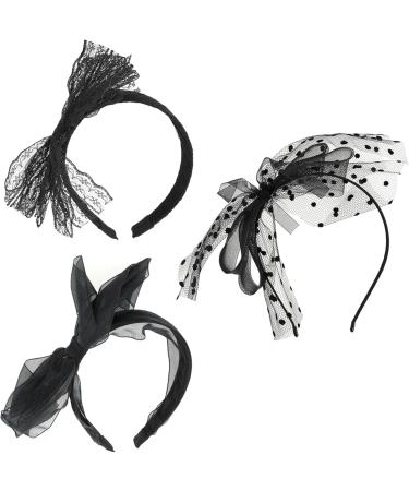SUNTRADE Women 80's Party Lace Headband with Bow 80s Costumes Accessories Set of 3 - Buy Online on SooperMarket.com