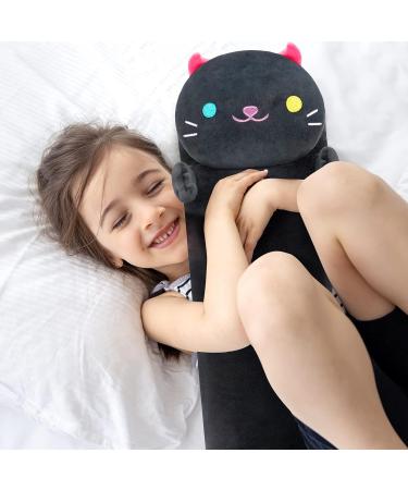 Mewaii 36in Luminous Cat Plush Pillow Black - Soft Stuffed Animal Toy for Kids - Long Squishy Huggable Night Light Kitty - Buy Online on SooperMarket.com