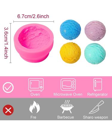 3-Piece Silicone Ice Cream Ball Mold Set for DIY Kitchen Baking | Ideal for Wedding Cake, Chocolate, Desserts, and Aromatherapy Plaster Mold - Buy Online on SooperMarket.com