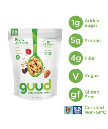 GUUD Fruity Almond Muesli Cereal 40oz | Gluten-Free with Oats, Raisins, Almonds, Cranberries, Flax Seeds & Pumpkin Seeds | Vegan & Non-GMO | Kosher Certified - Buy Online on SooperMarket.com