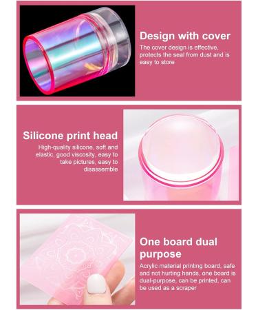 Sanwood Nail Art Stamp Set - Soft Texture & Good Elasticity - Trendy DIY Manicure Tools for Women - Pink - Buy Online on SooperMarket.com