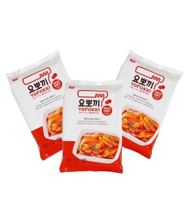 Yopokki rice cake three -pack sweet & sour in the bag - Korean Instant Rice Cake Pouch - Tteokbokki Korean rice cake - Sweet & Spicy - OG Asia - 3x 140g Sweet & Sau Pack