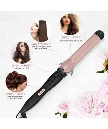 PRETFY 1 1/4 Inch Curling Iron - Adjustable Temperature Ceramic Barrel Fast Heat for Long & Medium Hair - Dual Voltage Hair Waver for Women - Buy Online on SooperMarket.com