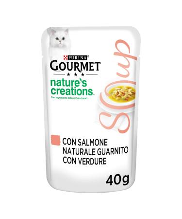 Gourmet Crystal Delicate soup stock for cats with natural salmon garnished with vegetables 40 g 32 pieces