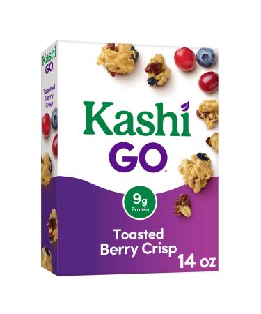 Kashi GO Breakfast Cereal, Vegan Protein, Fiber Cereal, Toasted Berry Crisp, 14oz Box (1 Box)