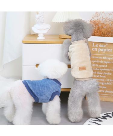 YAODHAOD Dog Sweater - Plush Thick Warm Winter Coat for Dogs & Cats - Soft Blue L - Buy Online on SooperMarket.com
