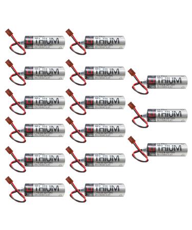 15 Pack ER6VCT ER6V/3.6V PLC Battery for Robot OTC 2000mAh with Small Brown Plug