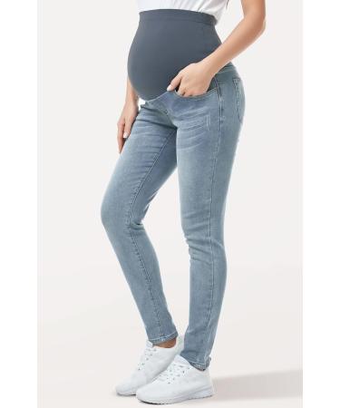 PACBREEZE Women's Maternity Jeans XL - Light Blue High Waist Denim Skinny Pants - Buy Online on SooperMarket.com