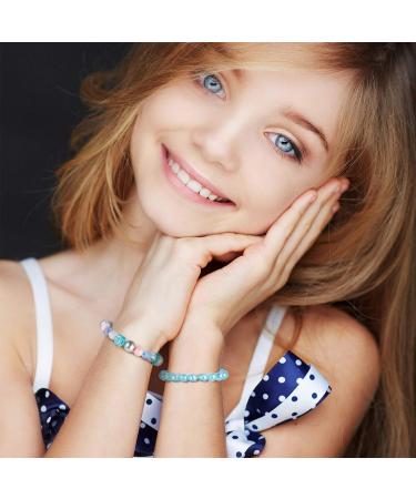 Hicarer 20 Pieces Girl Beaded Bracelets Cute Rainbow Bead Bracelets Colorful Bracelets Princess Bracelets Stretchy Bead Bracelets for Prince Birthday Present (Elegant Style) - Buy Online on SooperMarket.com