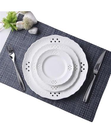 Dinnerware Dishes Plates Hollow Out Dessert Plate White Disc Home Kitchen Restaurant Coffee Shop Flat Plate Ceramic Fruit Plate Round Dinner Plate Dinner Restaurant Family Party Plates (Size : L) Large - Buy Online on SooperMarket.com