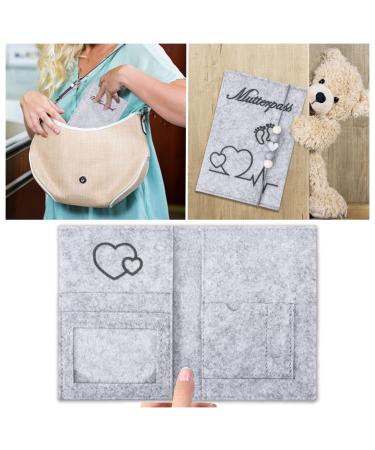 Motherpass Cover in Dark Gray | Felt Pregnancy Diary Organizer for Ultrasound Documents & Vaccination Pass - Perfect Gift for Expectant Mothers - Buy Online on SooperMarket.com