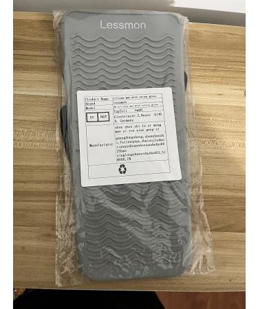 Heat-Resistant Mat Bag & Gloves for Hair Styling | 28.5cm x 14cm | Ideal for Curls & Smoothing Tools - Gray - Buy Online on SooperMarket.com