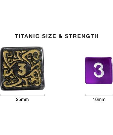 Wiz Dice Titan: Polyhedral Large Dice Set for RPG Games - Includes Wooden Dice Box - DND Jumbo Dice Set - Perfect for Dungeons and Dragons Adventure by Dungeon Master Nyx - Buy Online on SooperMarket.com