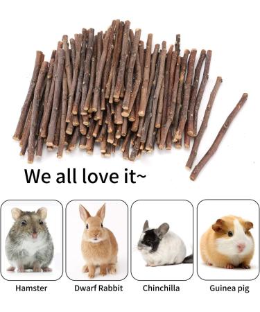 Natural Apple Sticks Treats for Small Animals - Chew Toys for Chinchilla, Guinea Pigs, Hamsters - 10.5 oz Pack - Buy Online on SooperMarket.com