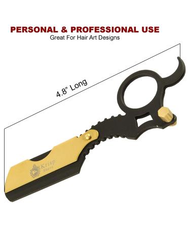 Krisp Shave Professional Classic Straight Edge Barber Razor for Close Shaving - Salon Quality Men's Beard Shavette with 10 Blades - Buy Online on SooperMarket.com